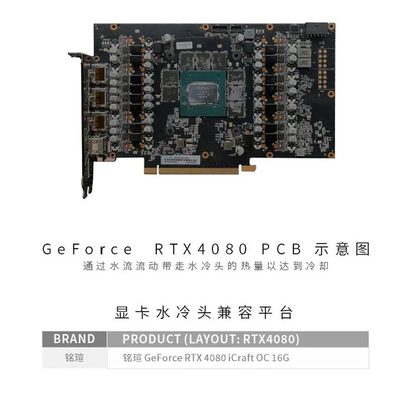 Bykski N-MX4080IC-X bloque GPU para MAXSUN RTX 4080 ICraft OC 16G tarjeta de vídeo gráfica radiador de refrigeración por agua/prevent la corrosión - imagen 2
