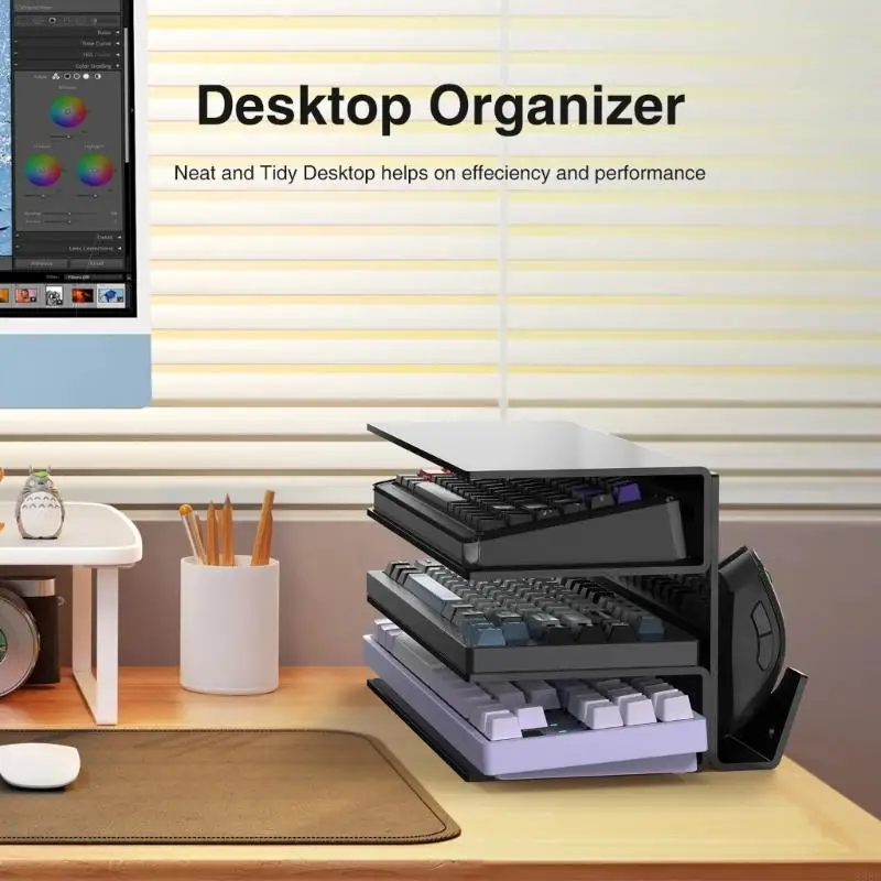 896f Moderno teclado acrílico Matón Organice y limpie elegante Desk Teckboard Stand Soportes Ratinta almacenamiento del - imagen 3