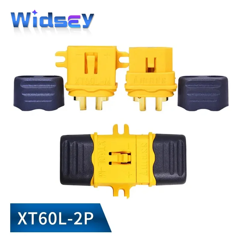 Paquete de batería de 2 pines XT60L, adaptador de unión de cable hembra macho Erminal, arrastre antisuelto, versión fija, conector de enchufe de aviación