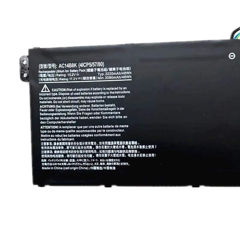 Nueva batería de ordenador portátil AC14B8K para Acer Aspire ES1-131 ES1-311 V5-122 R3-131T R5-431T V3-111 V3-371-55DT TF71-BM B115-M AN515-53 - imagen 4