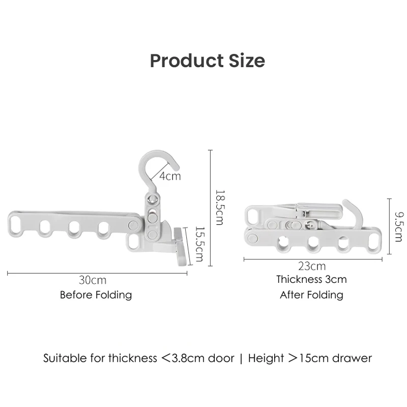 Percha de viaje plegable portátil, estante de secado de ropa, perchas de viaje con 5 agujeros para Hotel, Camping, viaje - imagen 5