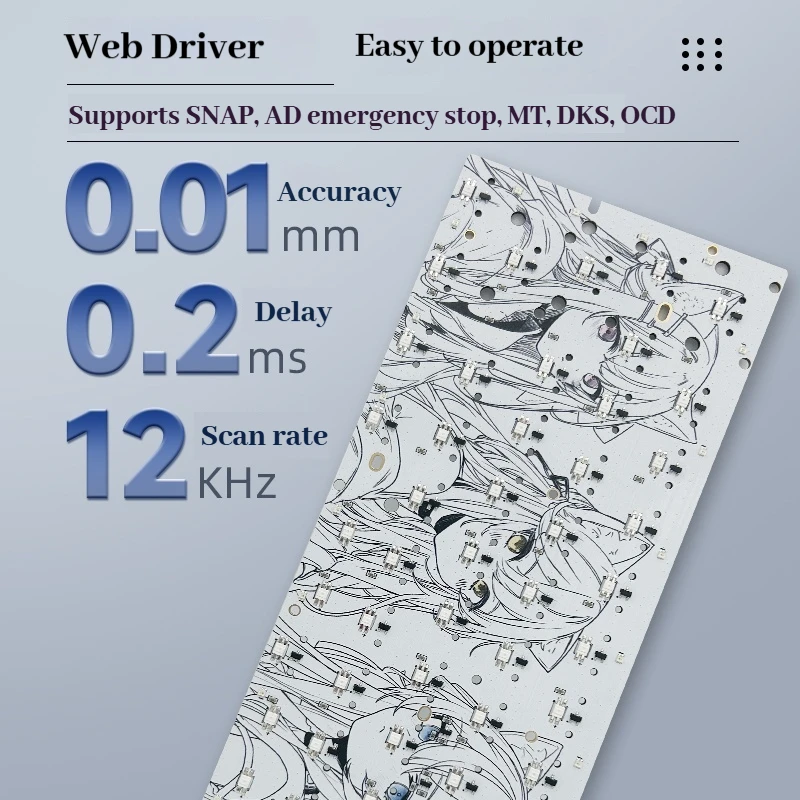 IMK Color61 teclado de eje magnético PCB personalizado alto brillo 5 luz inferior acrílico Anime patrón Diy teclado para juegos - imagen 2