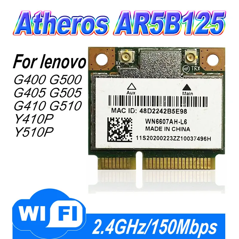 Atheros-tarjeta Wifi AR5b125 5B125, Mini PCI-E para Lenovo G400, G500, G405, G505, Z500, P500, G700 - imagen 2