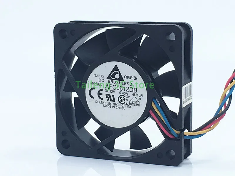 Delta AFC0612DB DC 12V 0.45A 6015 6CM ventilador de bola de control de temperatura PWM de 4 cables gran volumen de aire