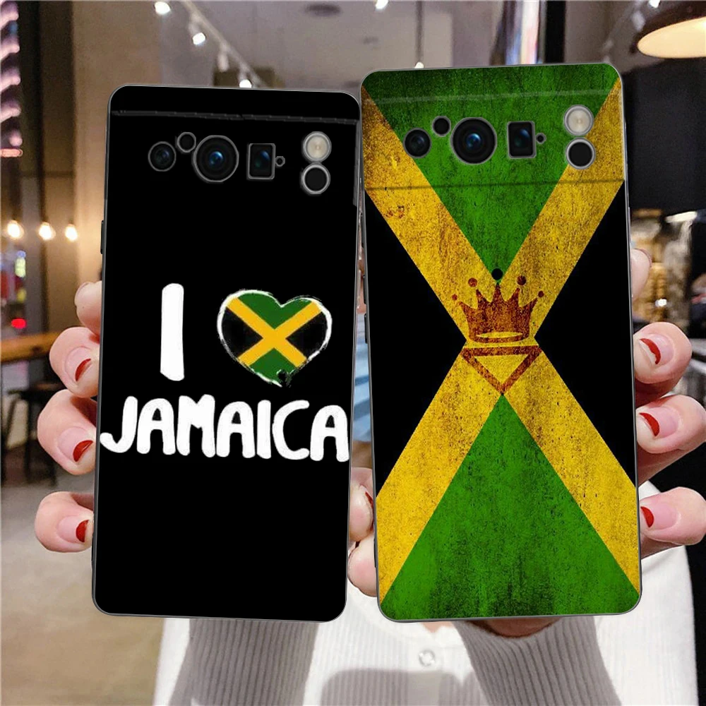 Funda de teléfono con bandera nacional de Jamaica para Google Pixel 10 9 8 7 6 Pro XL 9A 8A 6A 7A 5G, funda negra de TPU suave a prueba de golpes - imagen 2