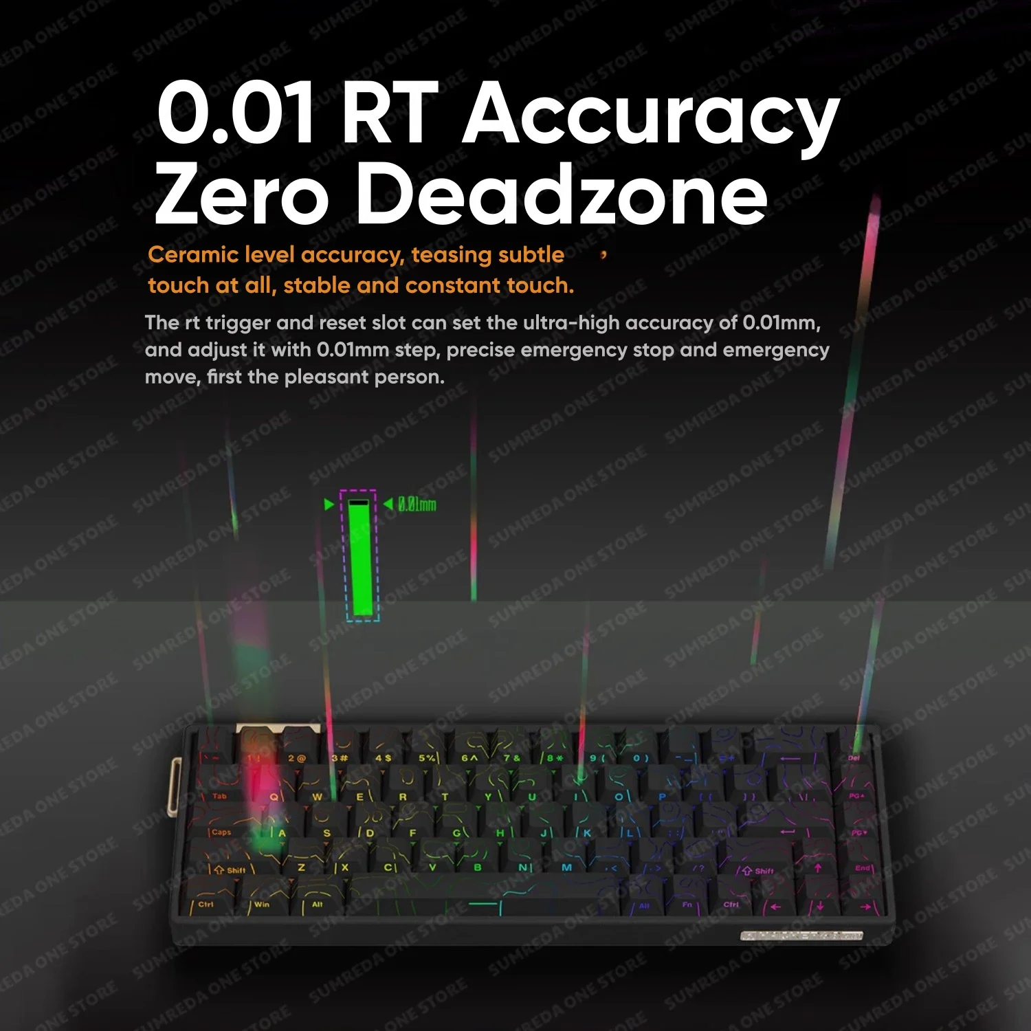 Hacker 68L 68M teclado con interruptor magnético de aluminio para juegos por cable RT 0,01mm 8K tasa de orolling 64K velocidad de escaneo 0,125 ms teclado de latencia - imagen 3