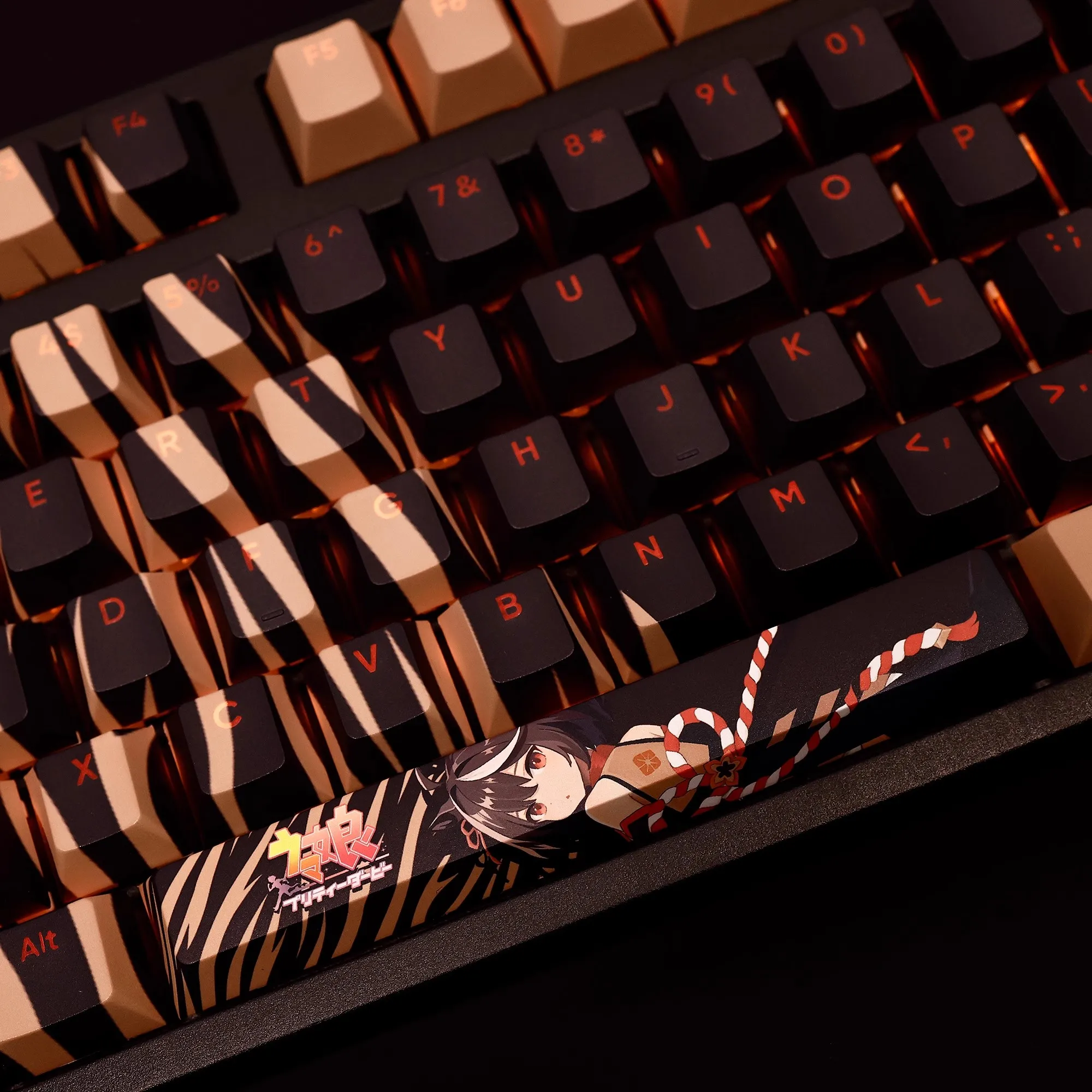 Juego de 108 teclas Pretty Derby Kitasan, negro, PBT Dye, subcama, teclas retroiluminadas, Anime, para juegos, ANSI 61, 87, 104, 108 - imagen 3