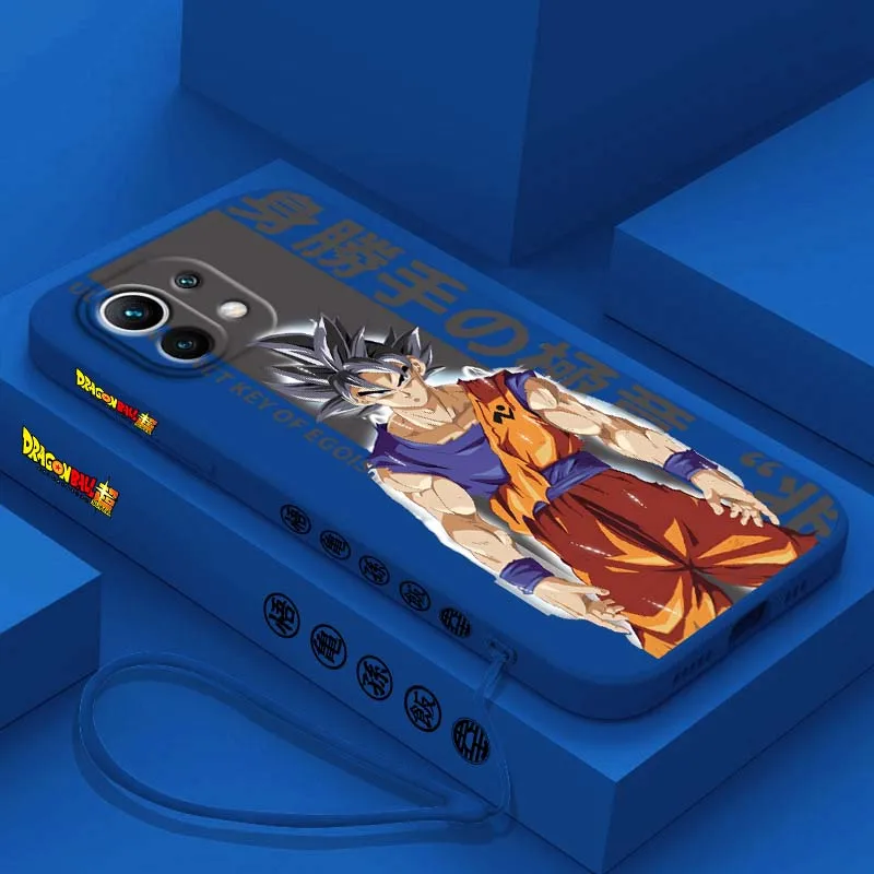 Moda d-dragon Ball Saiyan para Xiaomi Mi 17 15 14 13 12 11 9 13T 12T Lite Pro Max 5G cubierta de la caja del teléfono de cuerda izquierda líquida - imagen 3