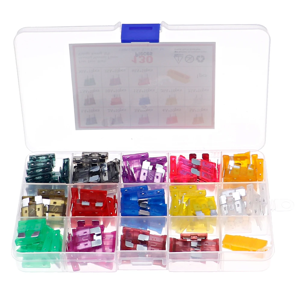 Kit surtido de fusibles de hoja media para coche, kit de caja mixta de 130 uds, 13 valores, 1A, 2A, 3A, 4A, 5A, 7,5a, 10A, 15A, 20A, 25A, 30A, 35A y 40A - imagen 5