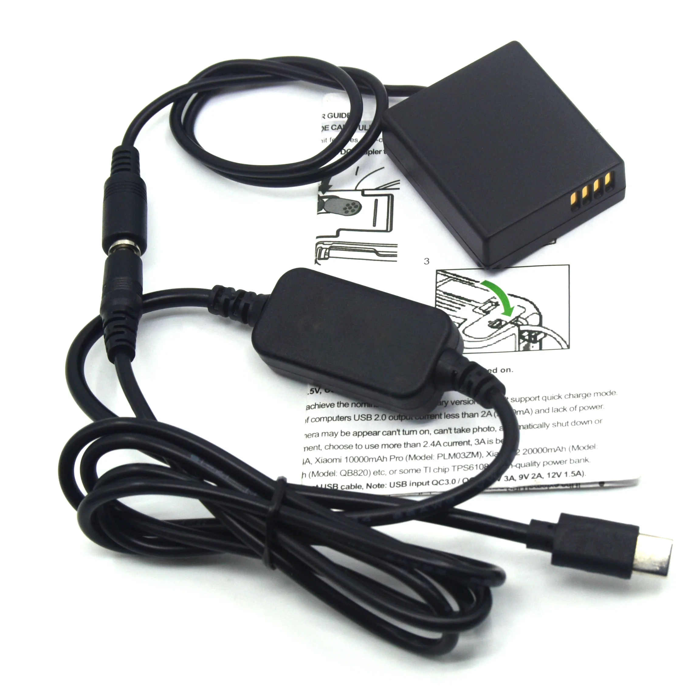 DMW-BLG10 BLE9 batería simulada DCC11 + USB tipo C PD convertidor a Cable CC para Panasonic Lumix DMC-GF6 GF5 GF3K GX7 S6 S6K GX8 - imagen 4