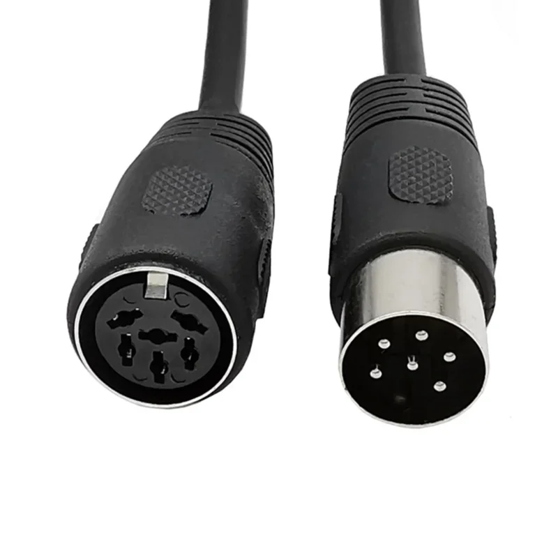 Cable de extensión DIN de 6 pines, 9,8 pies, 6 pines, enchufe DIN macho a hembra, adaptador AV, toma de audio para dispositivos de audio digitales, negro - imagen 4