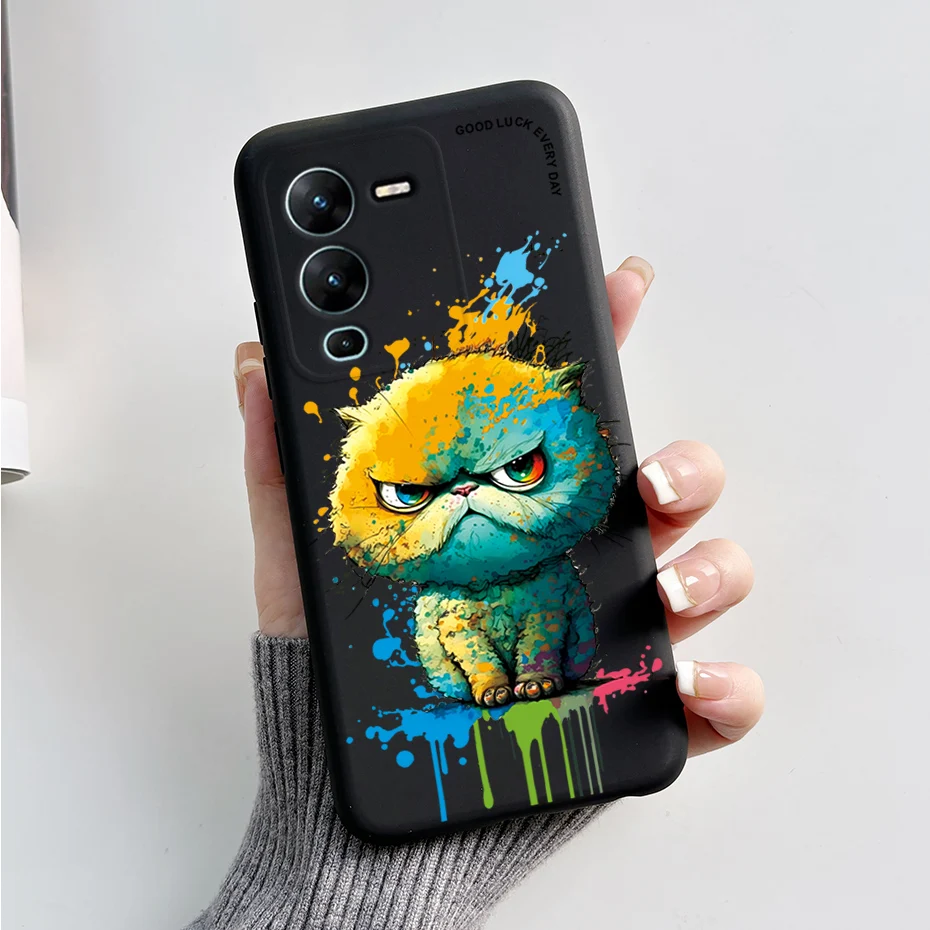 Para Vivo V25 Pro 5G Funda de silicona conejo Panda pintado contraportada para Vivo V25 Pro V2158 Funda de teléfono V 25 Pro Funda de parachoques Coque - imagen 4