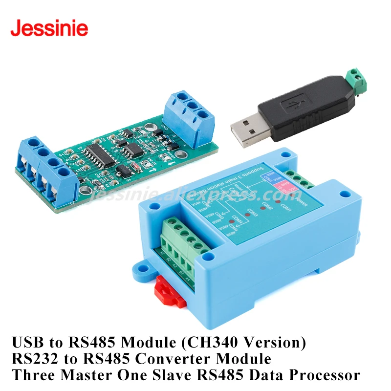Procesador de conversión de interfaz de datos RS485 Three Master One Slave Módulo de comunicación Modbus-RTU Protección de interfaz ESD