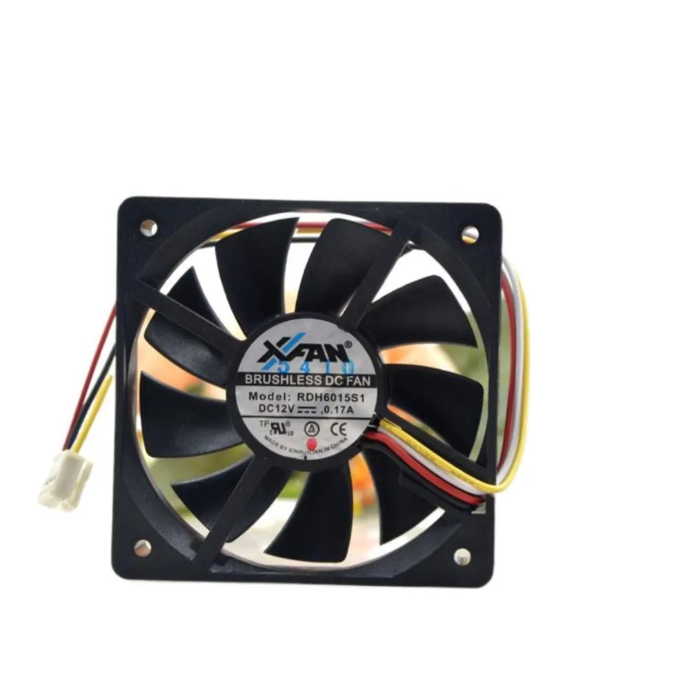 RDH6015S1 para Original XFAN 6015 12V 0.17A ventilador con caja de Control de temperatura PWM de 4 pines 60x60x15mm rodamiento de bolas doble - imagen 2