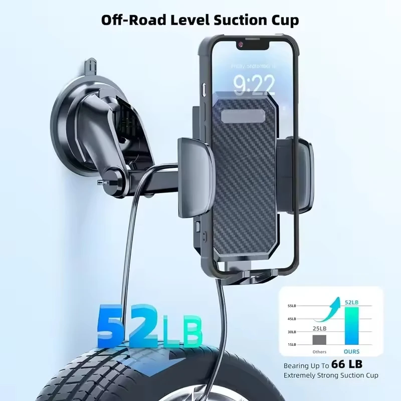 Soporte para teléfono de coche con ventosa soporte para teléfono inteligente para iPhone Xiaomi Huawei Samsung móvil en coche - imagen 5
