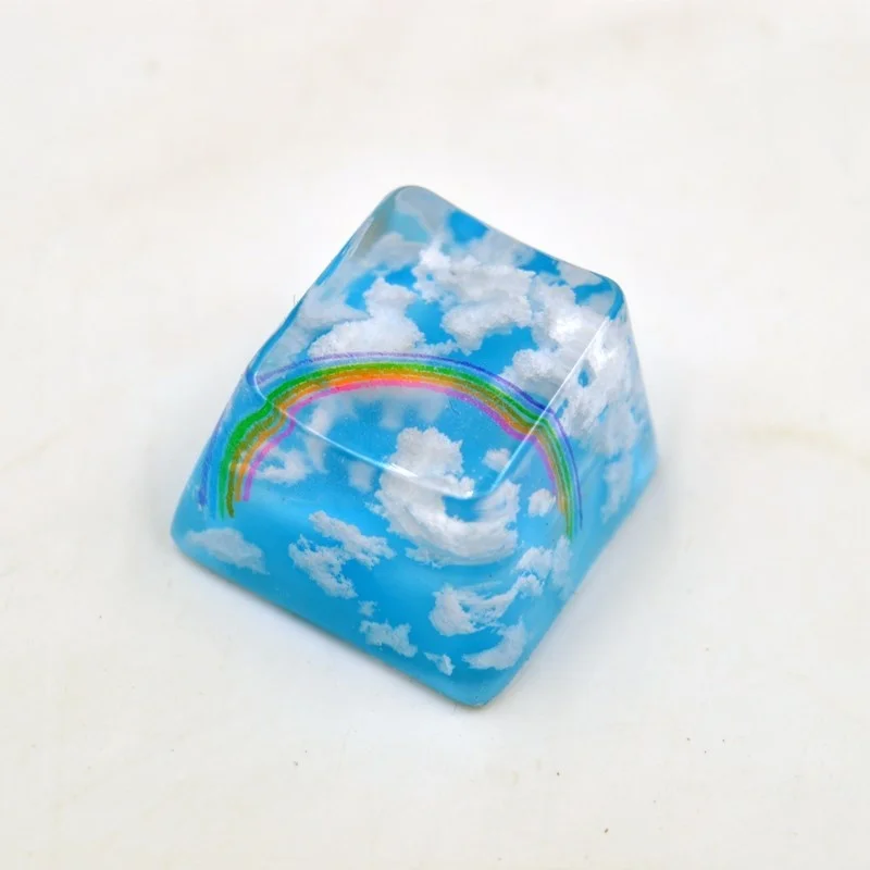 Tapa de tecla de resina hecha a mano, accesorio para teclado mecánico MX Switch, perfil OEM, altura R4, cometa, Arco Iris, nube, 1 unidad - imagen 5