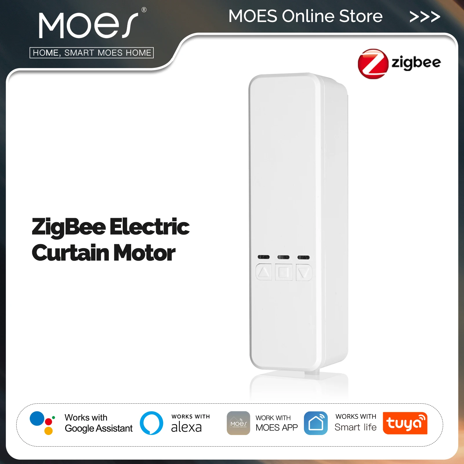 MOES Tuya Zigbee, persianas enrollables de cadena inteligentes, Unidad de persiana de sombra, Motor de cortina eléctrica, Control por aplicación, funciona con Alexa y Google Home - imagen 2
