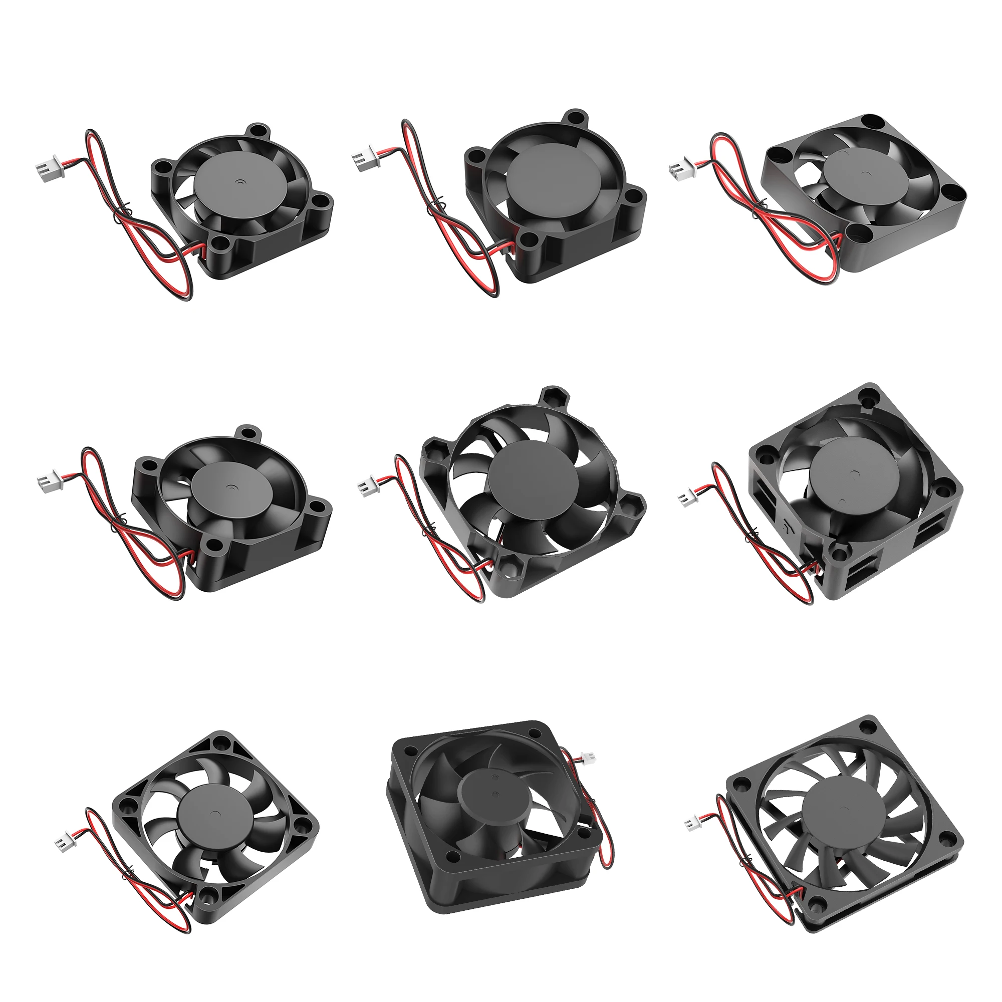 2 uds YOUNUON 25MM 30MM 40MM 50MM 60MM 80MM 90MM 120MM 140MM ventilador de refrigeración ventilador con cubierta de Motor sin escobillas ventilador silencioso con 2 pines 2 cables - imagen 5