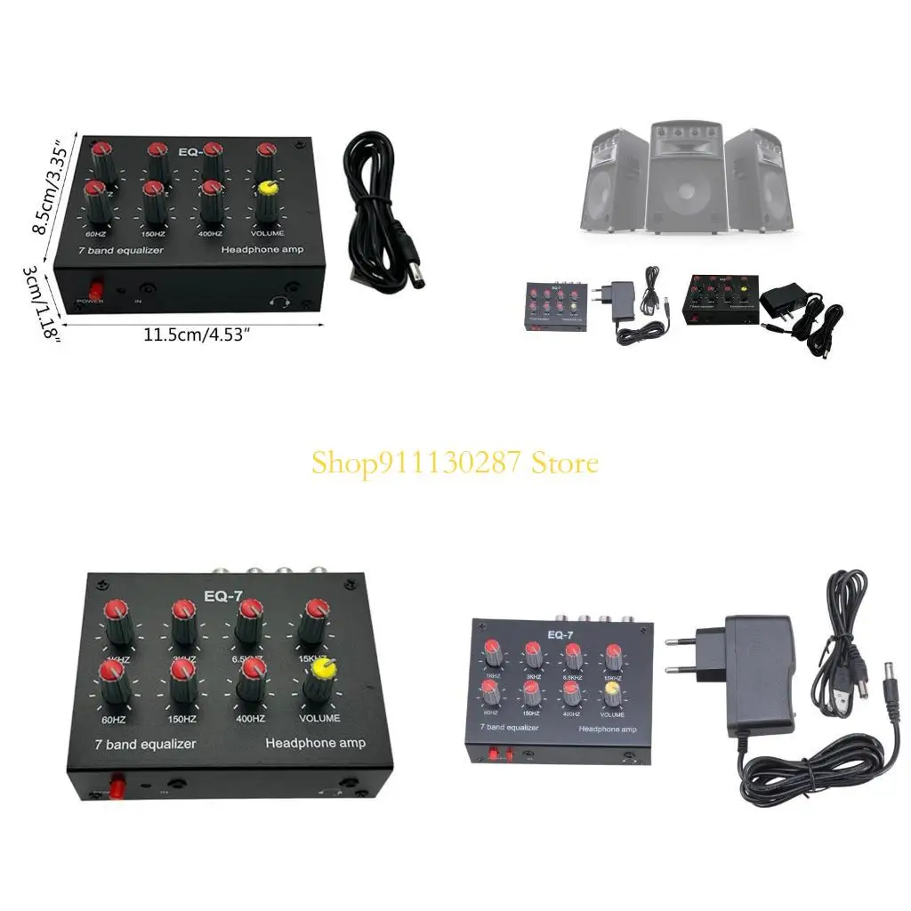 Equalizador J1HC sensibilidad Universal Black 7 banda Digital Processor estéreo