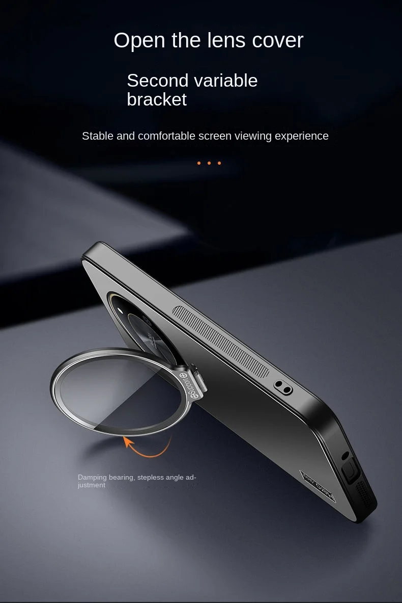 Funda trasera protectora para Huawei Honor Magic 5 Lite, carcasa dura mate con soporte, lente magnética - imagen 2