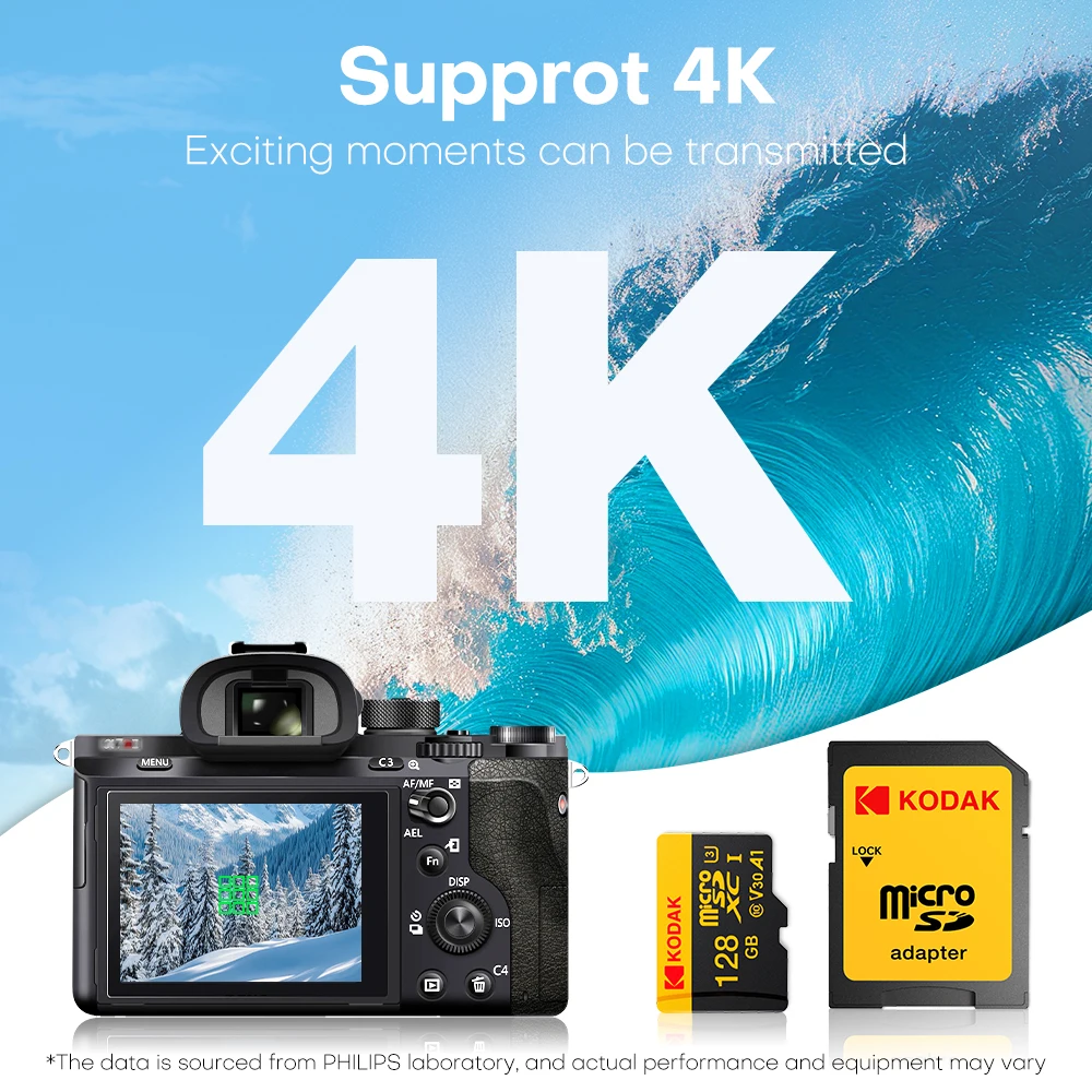 Tarjeta KODAK Ultra MicroSD 128GB Clase 10 TF Tarjeta de memoria flash Mini tarjeta SD para teléfono inteligente/cámara - imagen 5