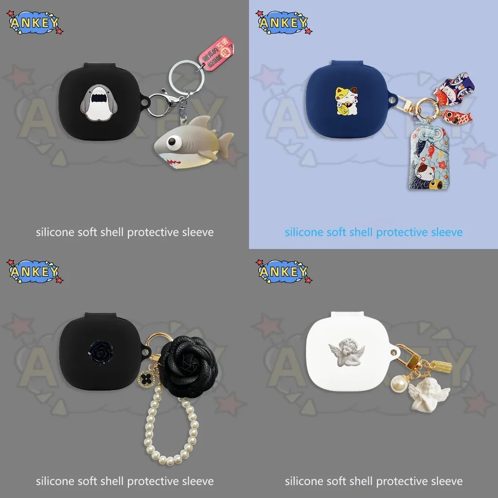 Anker-funda de silicona para auriculares Soundcore C30i P40i, protector suave con diseño de tiburón y dibujos animados - imagen 2