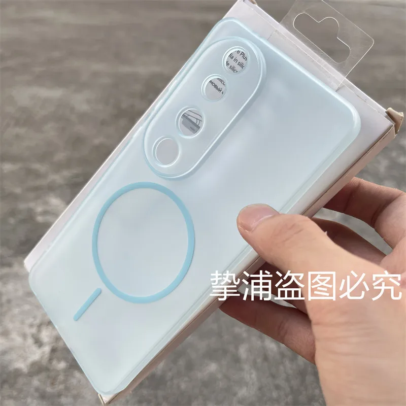 Funda magnética para VIVO V40 Pro Ice Fog mate semitransparente ligera cubierta suave para VIVO V40 S19 Pro parachoques - imagen 5