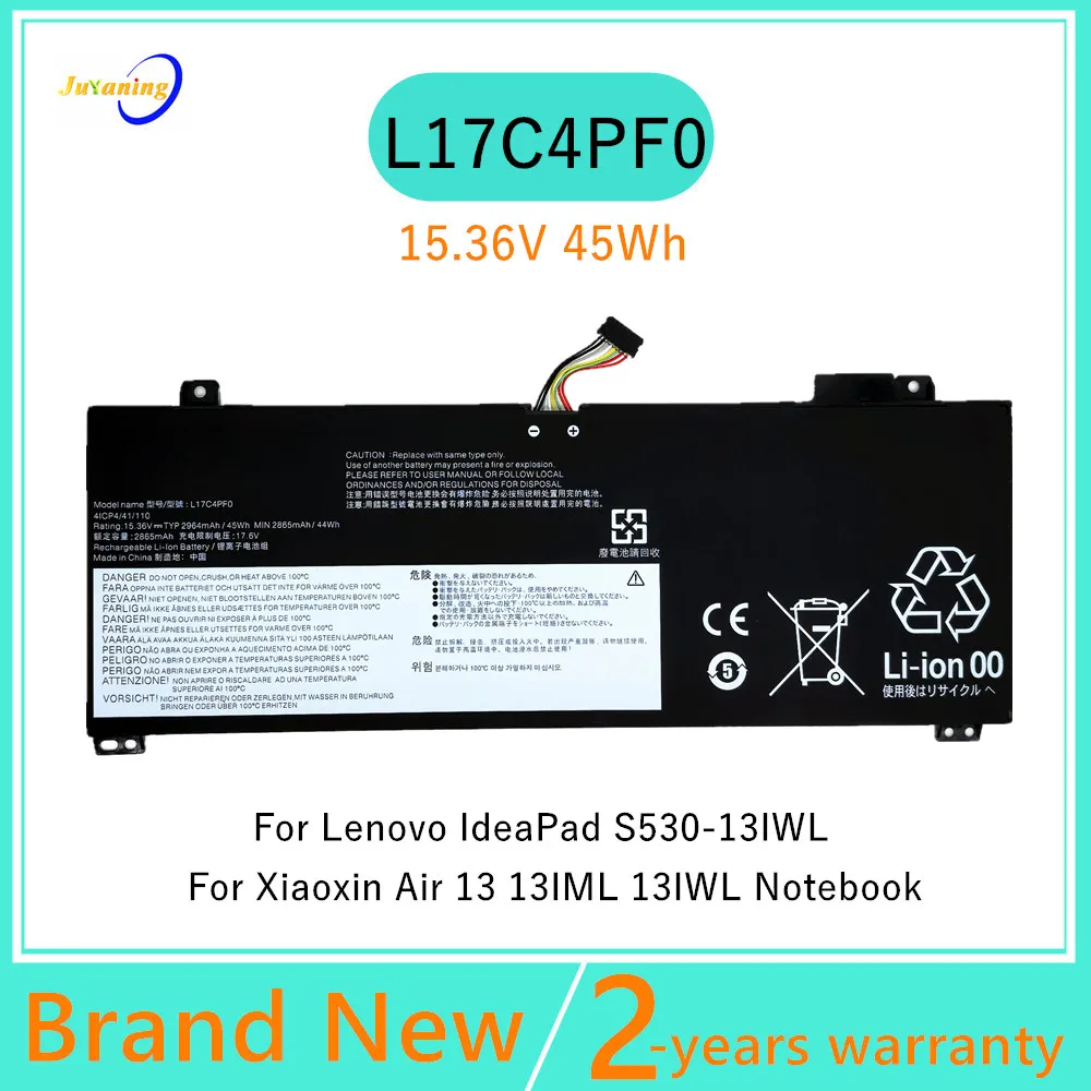 Batería de ordenador portátil L17C4PF0 L17M4PF0 para Lenovo xiaoxin Air 13IWL para IdeaPad S530 Series 15,36 V 45Wh