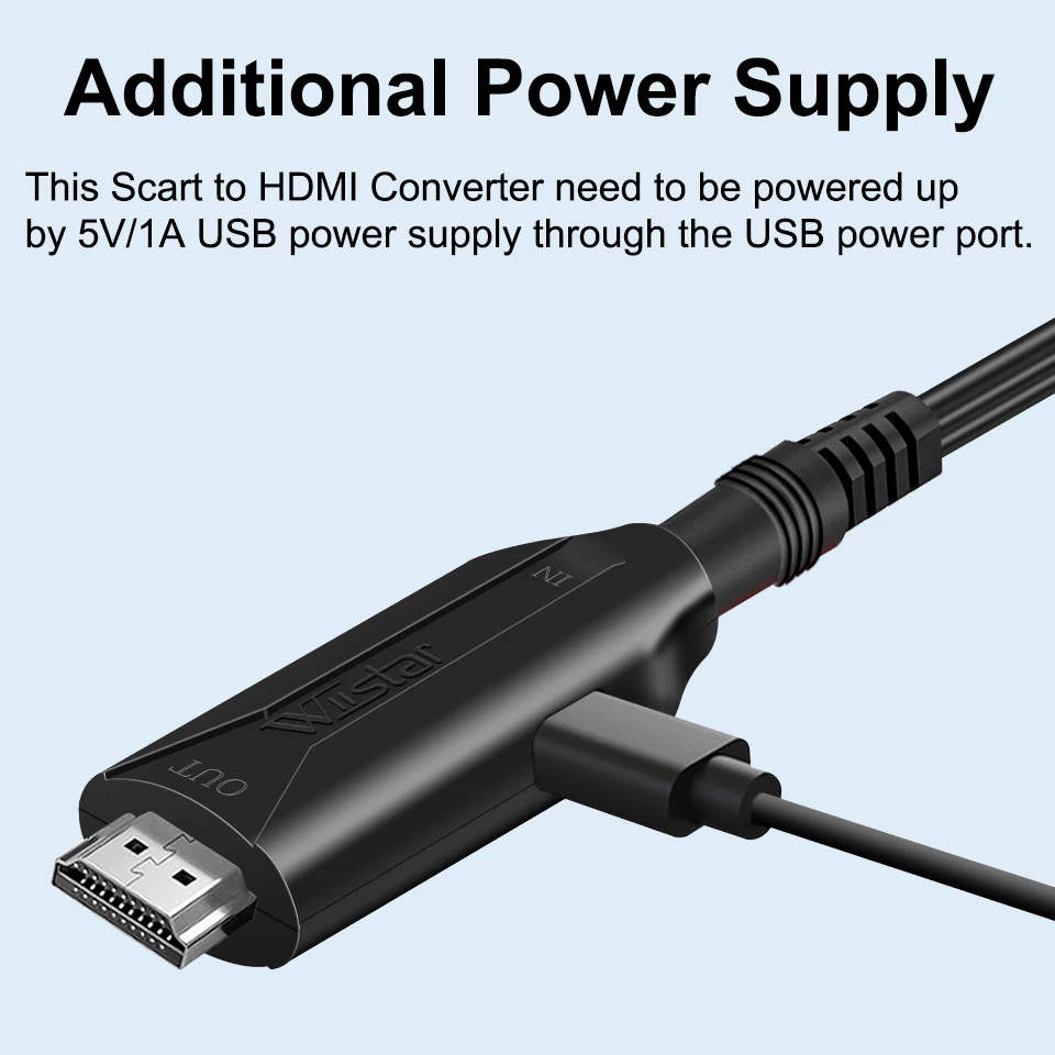 Convertidor de Cable Compatible con Scart a hdmi, adaptador profesional de Audio y vídeo para TV HD, DVD, accesorios de juego - imagen 4