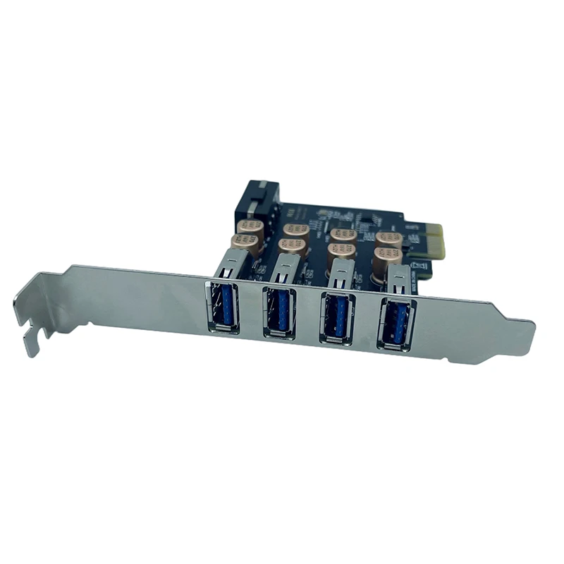 Nueva tarjeta de expansión PCIE USB 3,2, Chip NEC elevador, 4 puertos USB 3,2, controlador de 5Gbps, adaptador HUB USB con fuente de alimentación de 4 pines para escritorio - imagen 5