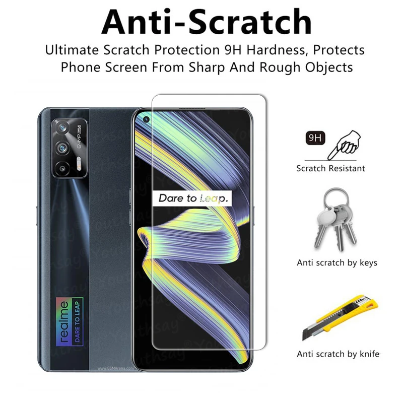 Para Realme X7 Max vidrio templado para Realme X7 Max película de pantalla de vidrio lente película protectora de cámara para Realme X7 Max 5G - imagen 2