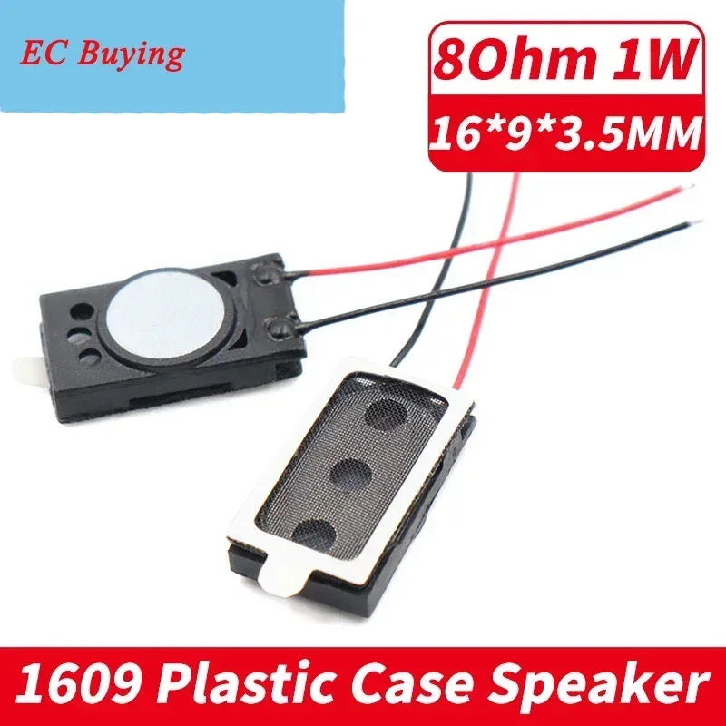 5 unids/lote 1609 imán Circular 8 Ohm 1W altavoz con cable 16*9*3,5 MM 8Ohm 1 vatio altavoz para reloj inteligente