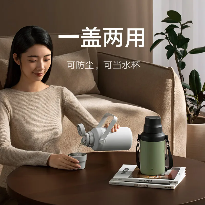 Xiaomi-termo de acero inoxidable de gran capacidad, 1000ml, vaso aislado portátil con cuerda, botella térmica - imagen 4