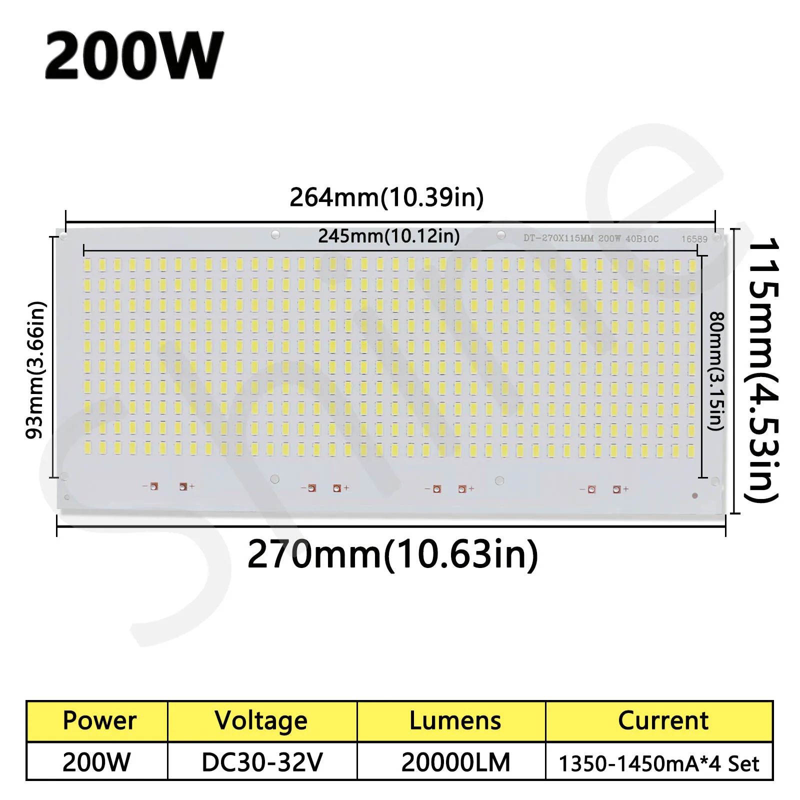 50W 100W 200W LED luz fuerte placa de fuente de luz superbrillante SMD 5730 reflector LED 6500K iluminación de proyección al aire libre - imagen 5