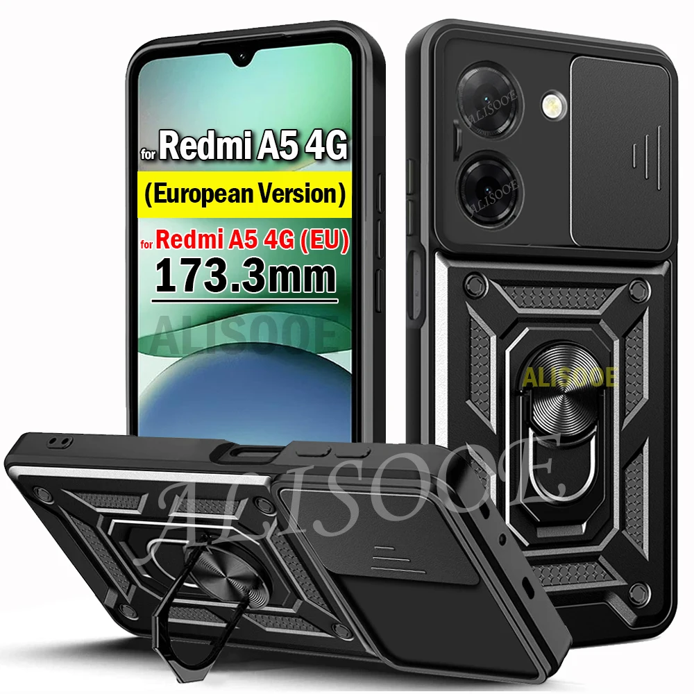 Para Xiaomi Redmi A5 4G (173,3mm) versión europea Funda deslizante anillo de cámara cubierta de soporte a prueba de golpes Capa Armor Funda - imagen 2