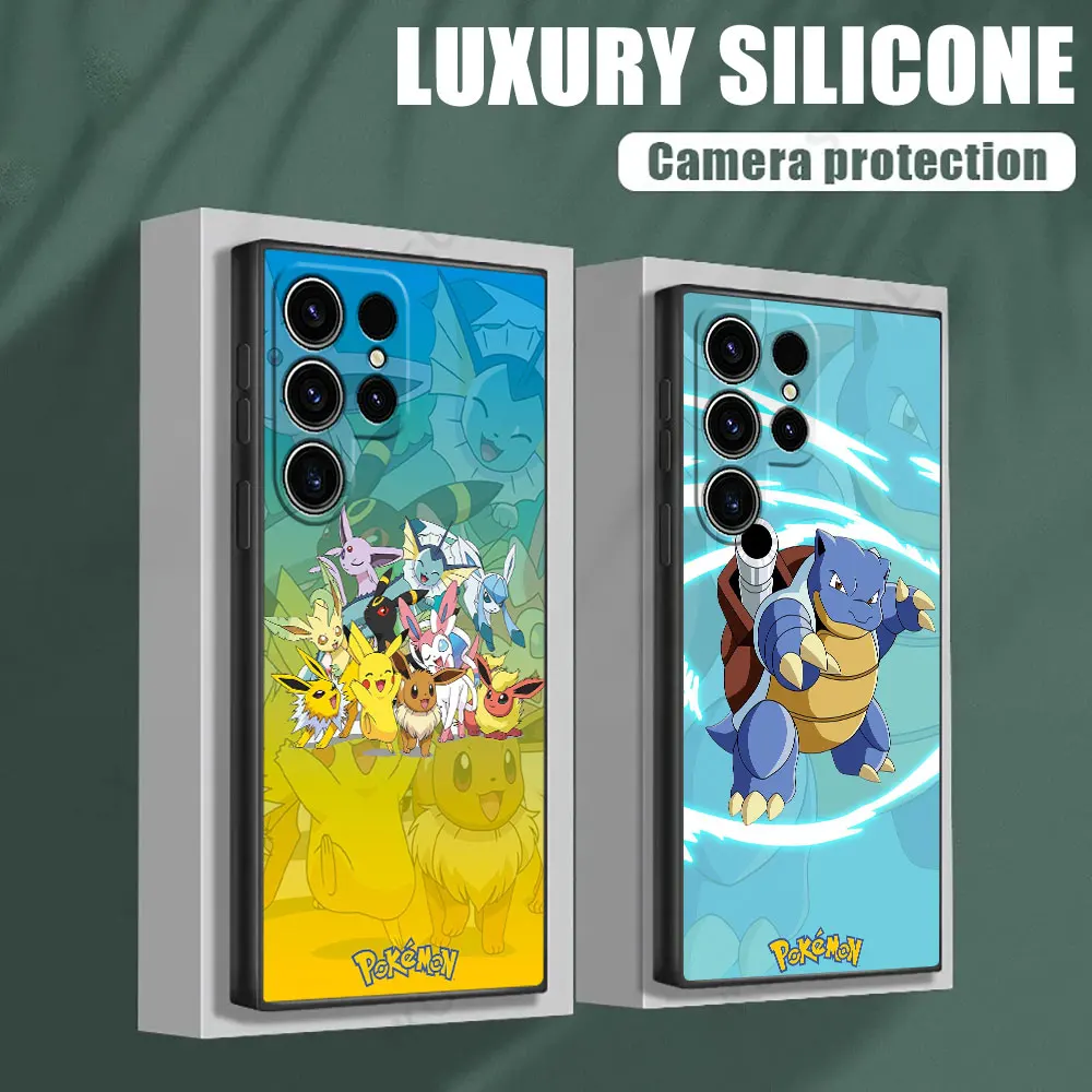 Funda suave de Pokemons Pikachu Blastoise Anime S25 para Samsung Galaxy S24 S23 S20 S21 FE S22 S25 Ultra 5G S10 Plus, funda negra para teléfono - imagen 2
