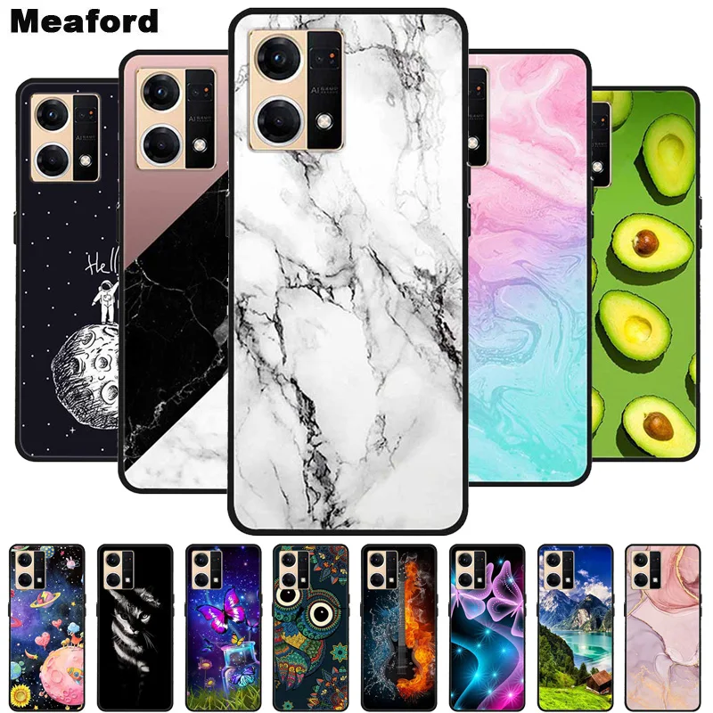 Funda trasera de silicona suave para móvil, carcasa de mármol para Oppo Reno 7 4G, F21 Pro 4G, Reno7, CPH2363, 2022