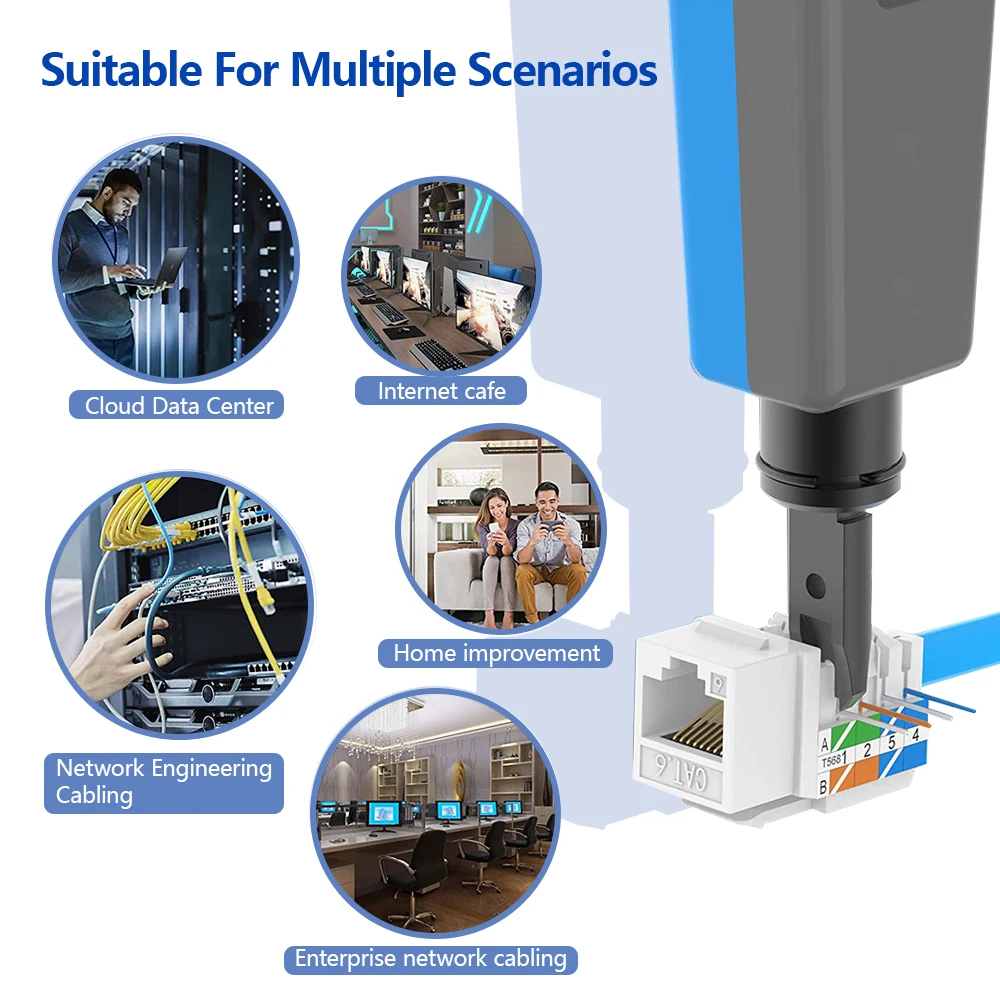 Herramienta de punzonado HOOLNX, herramienta de cable de red multifunción tipo 110, herramientas de inserción de terminales de impacto telefónico para RJ45 RJ11 - imagen 2