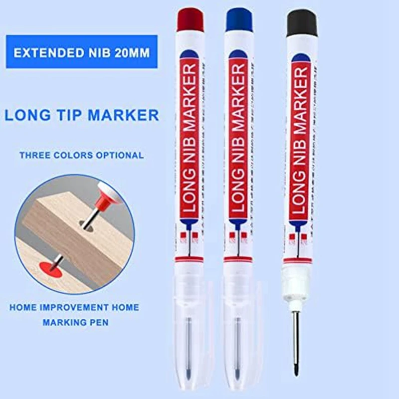 Rotuladores de alcance profundo, marcador de nariz larga, resistente al agua, 3 colores, 15 unidades - imagen 4
