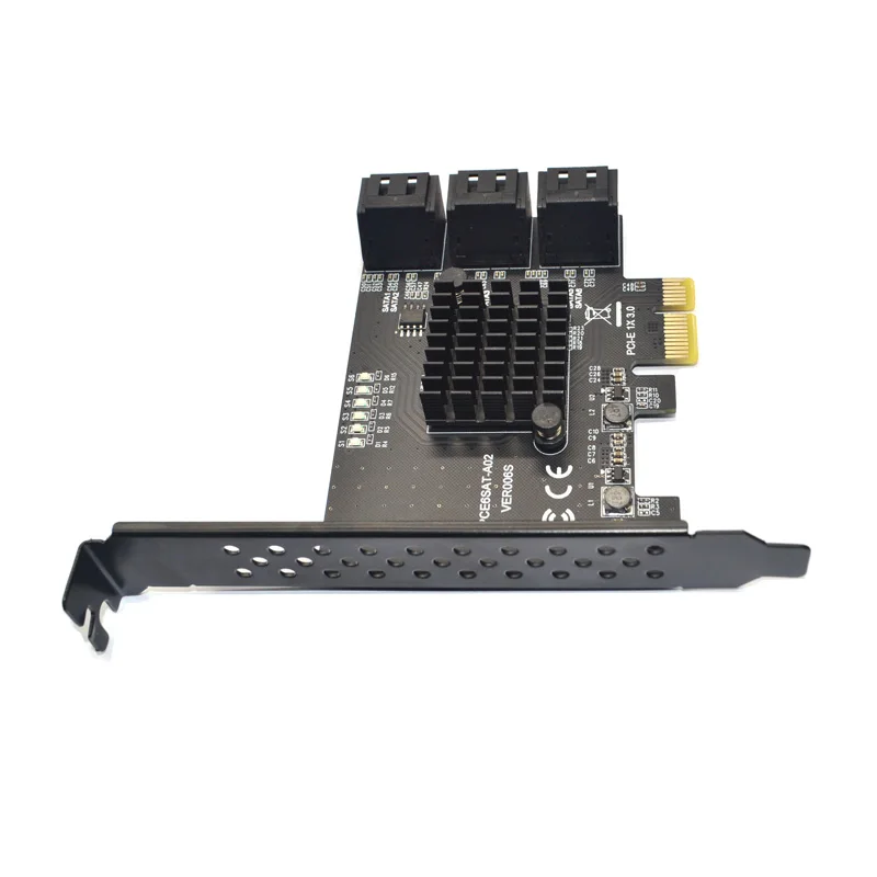 Tarjeta de expansión PCI Express, 6 puertos SATA 3, tarjeta PCIE a SATA para SSD Synology ASM1166, Chips PCI-E/PCIE SATA, multiplicador de controlador - imagen 2