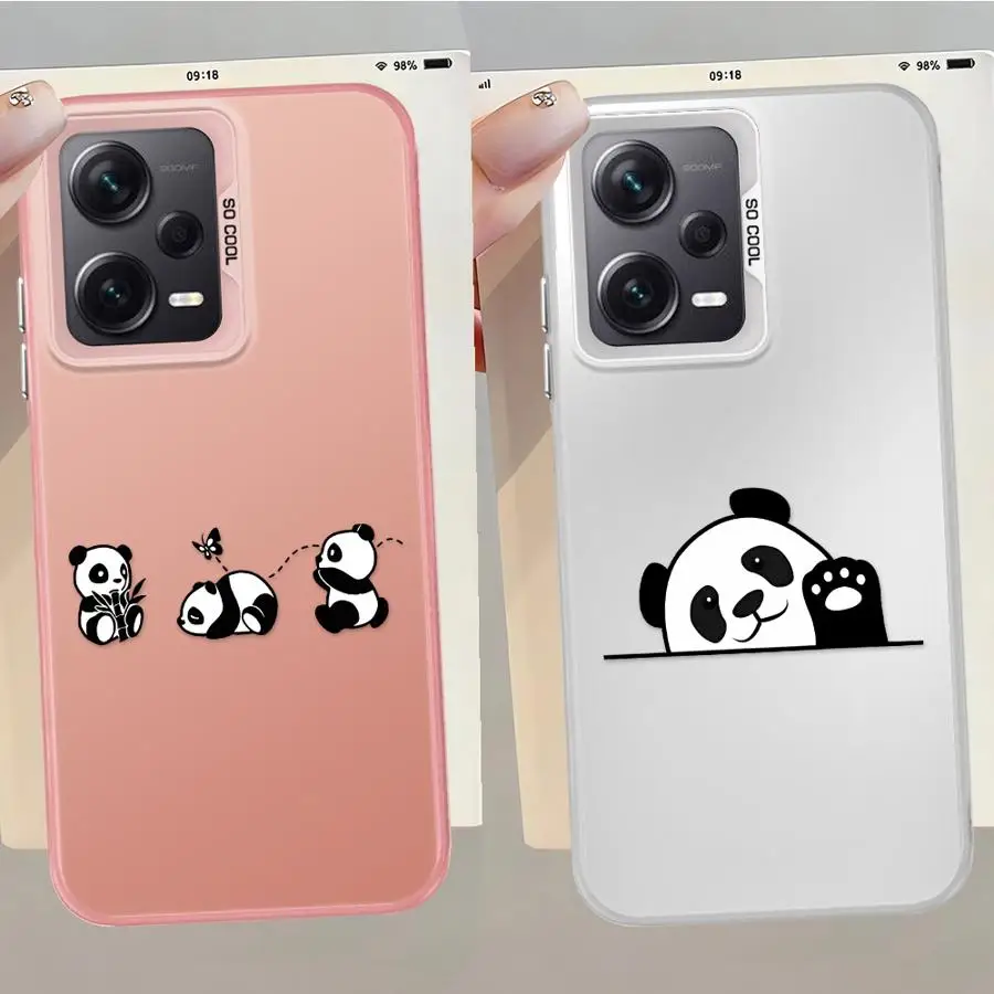 Funda trasera de teléfono para Xiaomi Redmi 9T 12C A1 A2 Plus A5 K60 14C 13C 9C 10C lindo Panda de dibujos animados