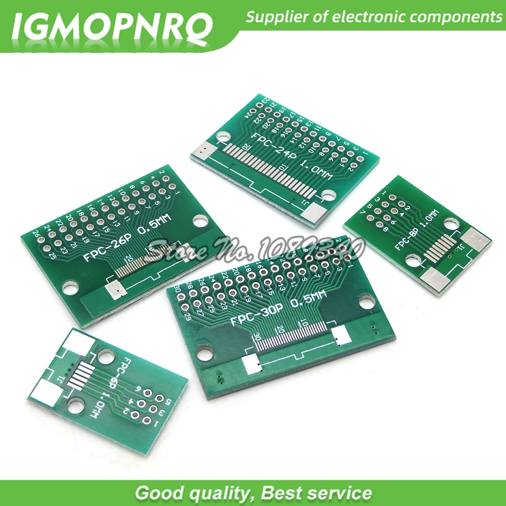 Adaptador de doble cara de paso 5 piezas FPC FFC de 0,5mm y 1mm, placa de enchufe, conector de placa PCB, KIT de bricolaje de 6, 8, 10, 12, 20, 40, 50 pines a DIP de 2,54mm - imagen 5