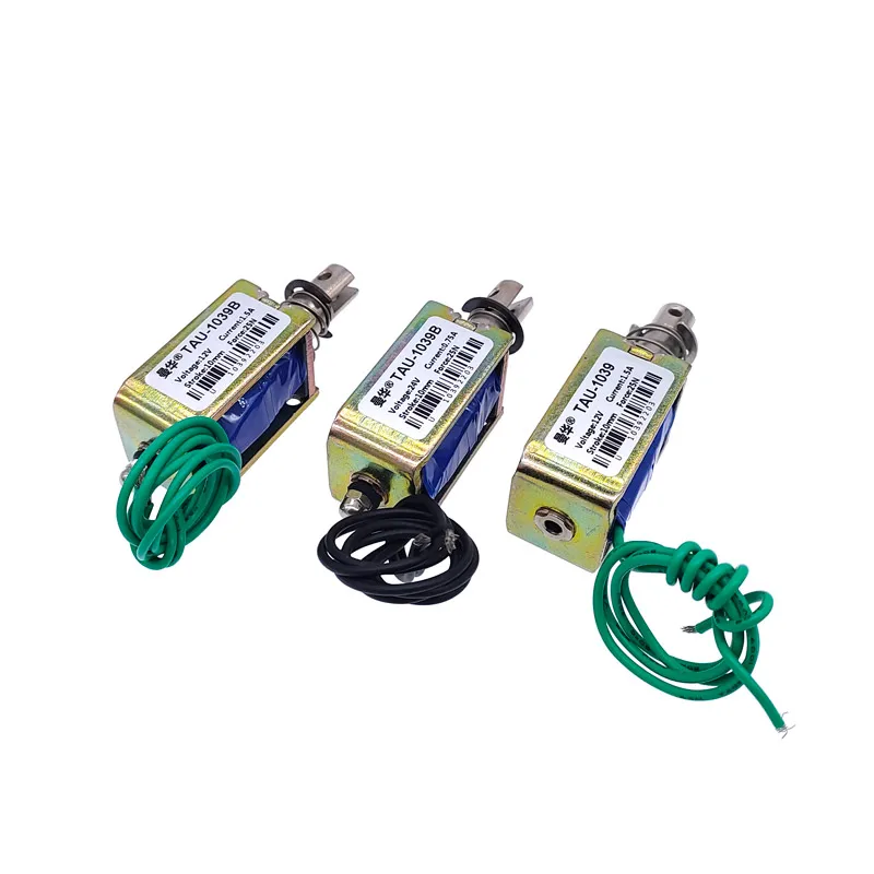 TAU-1039 1039B DC 12V imán eléctrico 24V 25N stroke 10mm Pull push Type Linear solenoide electroimán - imagen 2