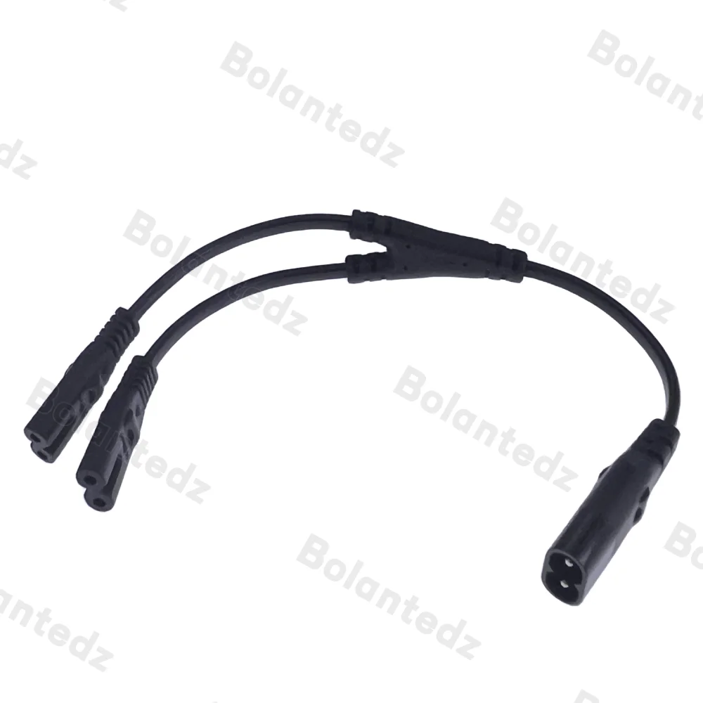 Cable de alimentación IEC C8 a C7 en Y, 28 cm práctico para PC