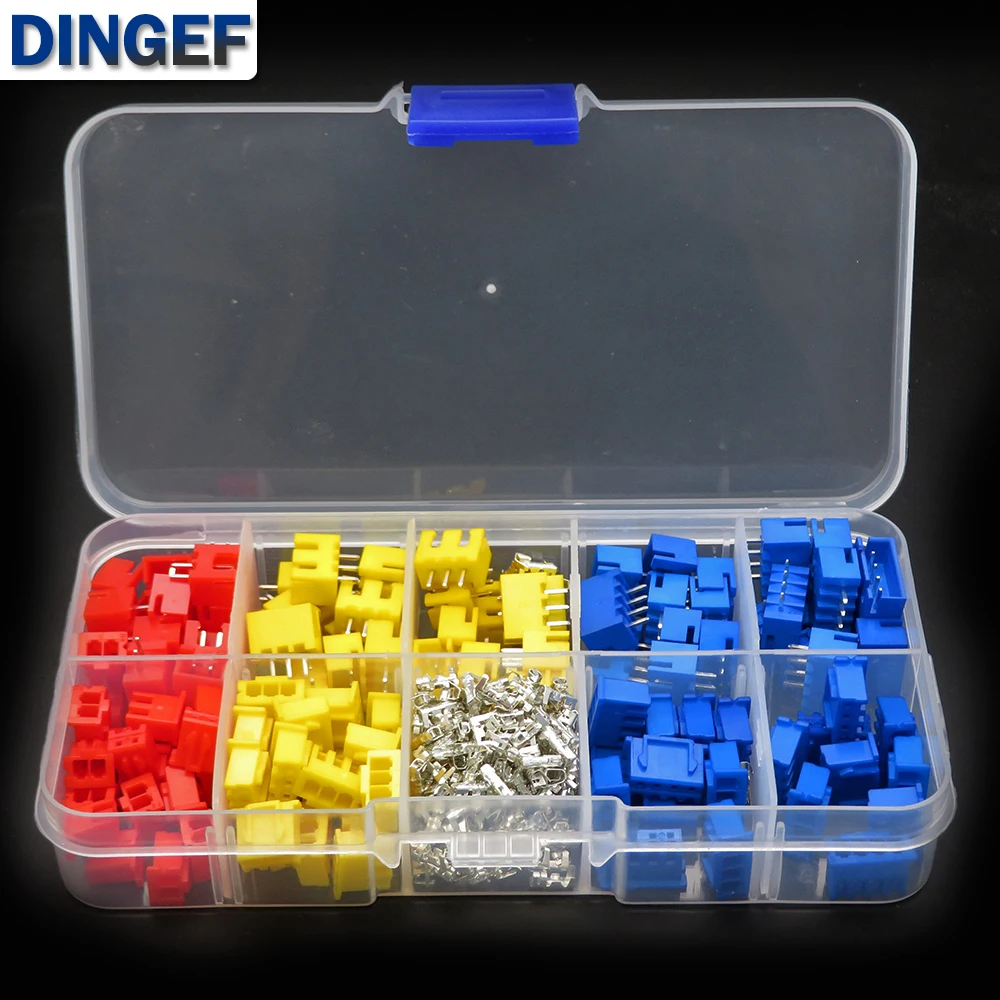 320 Uds XH2.54 Jst Terminal macho hembra adaptador de conector de cable 2p 3p 4p 2,54mm Kit de carcasa de cabezal de Pin