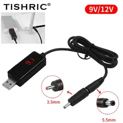 TISHRIC Convertidor USB 5 V a 9/12 V con conector DC 3,5 × 1,35 mm