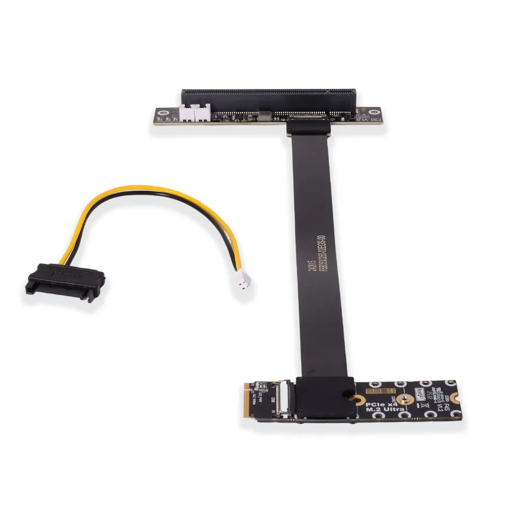 GEN 5 M.2 NGFF NVMe Key M a PCI-E 5,0x16 Cable de extensión de tarjeta gráfica M.2 Turn 90 ángulo 16x M.2 adaptador de tarjeta elevadora Cable GPU - imagen 5