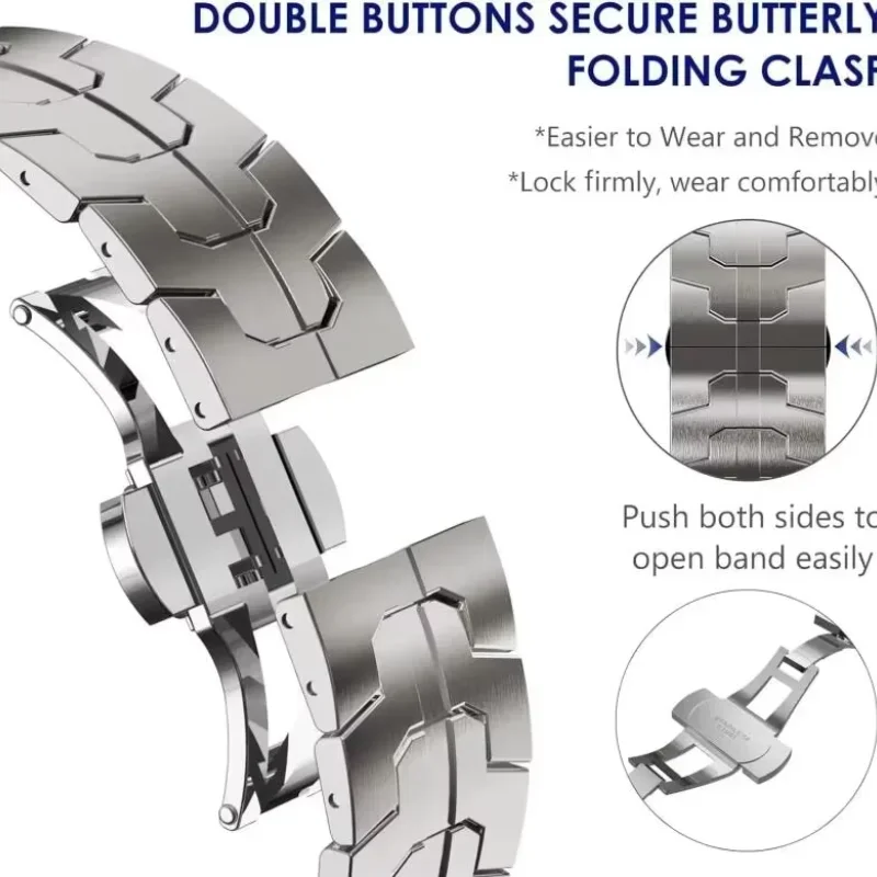 Correa de muñeca de Metal de 22mm y 20mm para Amazfit Active 2/GTS 2 3 4, correa de acero inoxidable para Amazfit Balance/Stratos/GTR 2 3 4 42mm/47mm - imagen 5