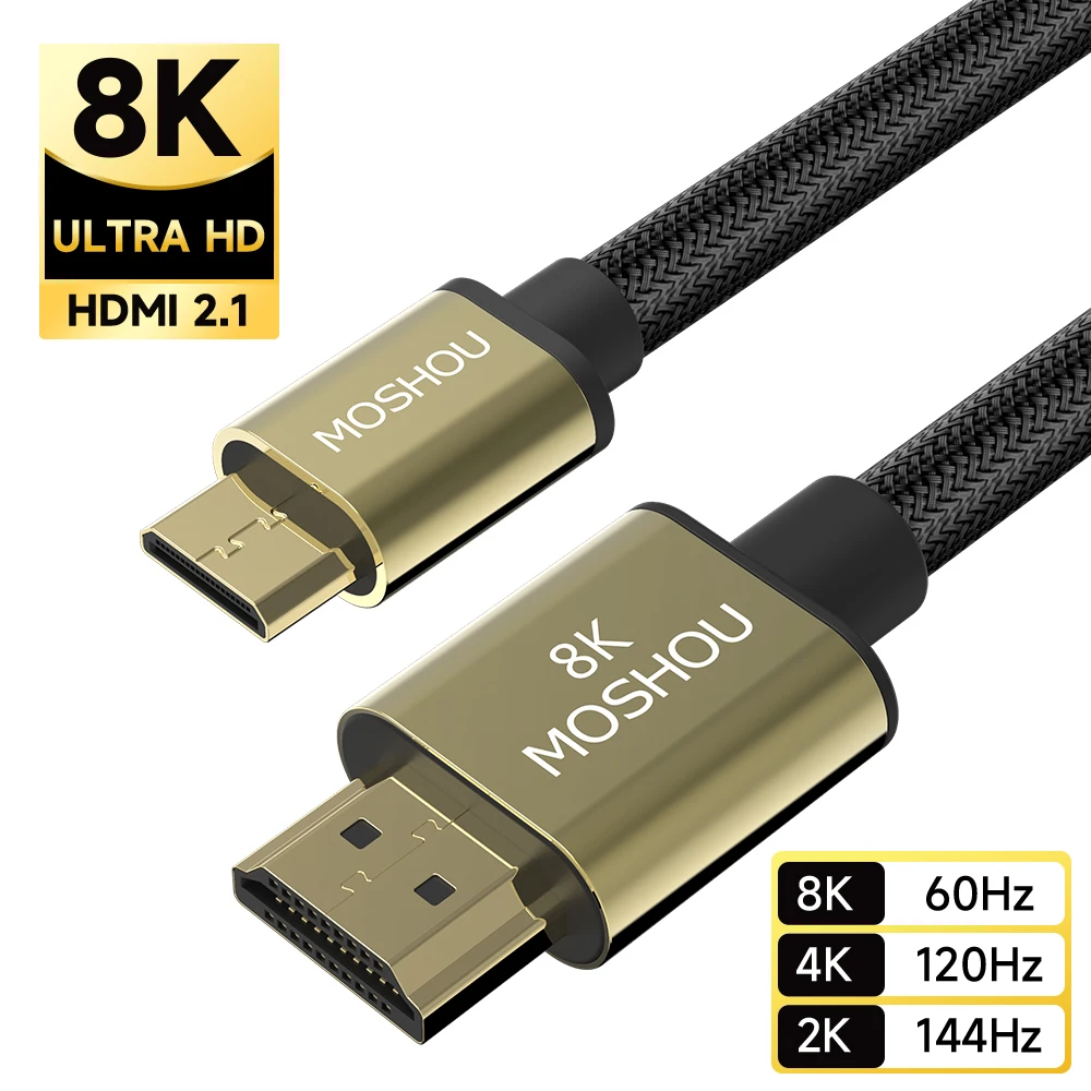 MOSHOU Cable Mini-HDMI 8K/4K 120Hz Alta Velocidad