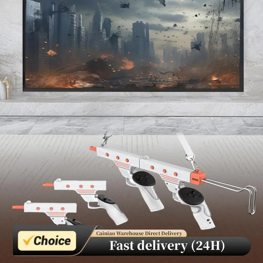 Adaptador de Rifle de juego de disparo VR para Meta Quest 3/3S, controlador VR, ABS desmontable, inmersión mejorada precisa para Meta Quest3